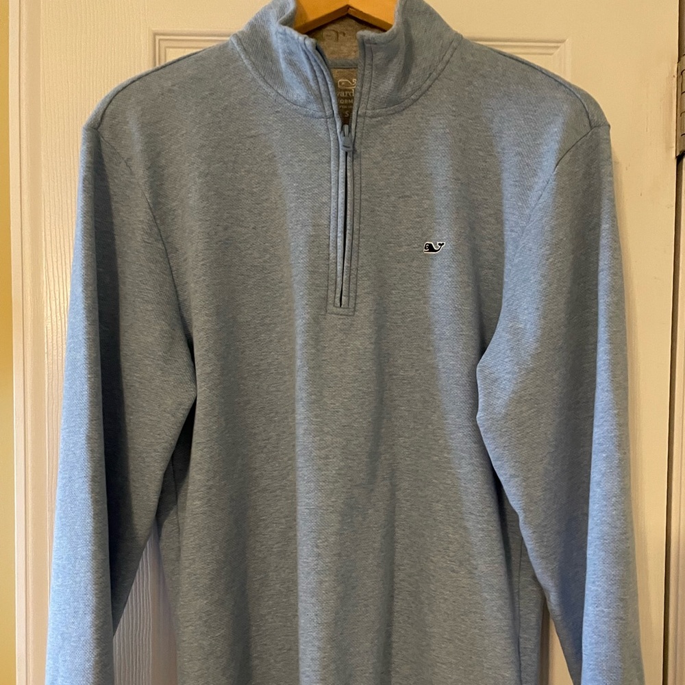 Men’s S Vineyard Vines light blue Heather quarter zip pullover